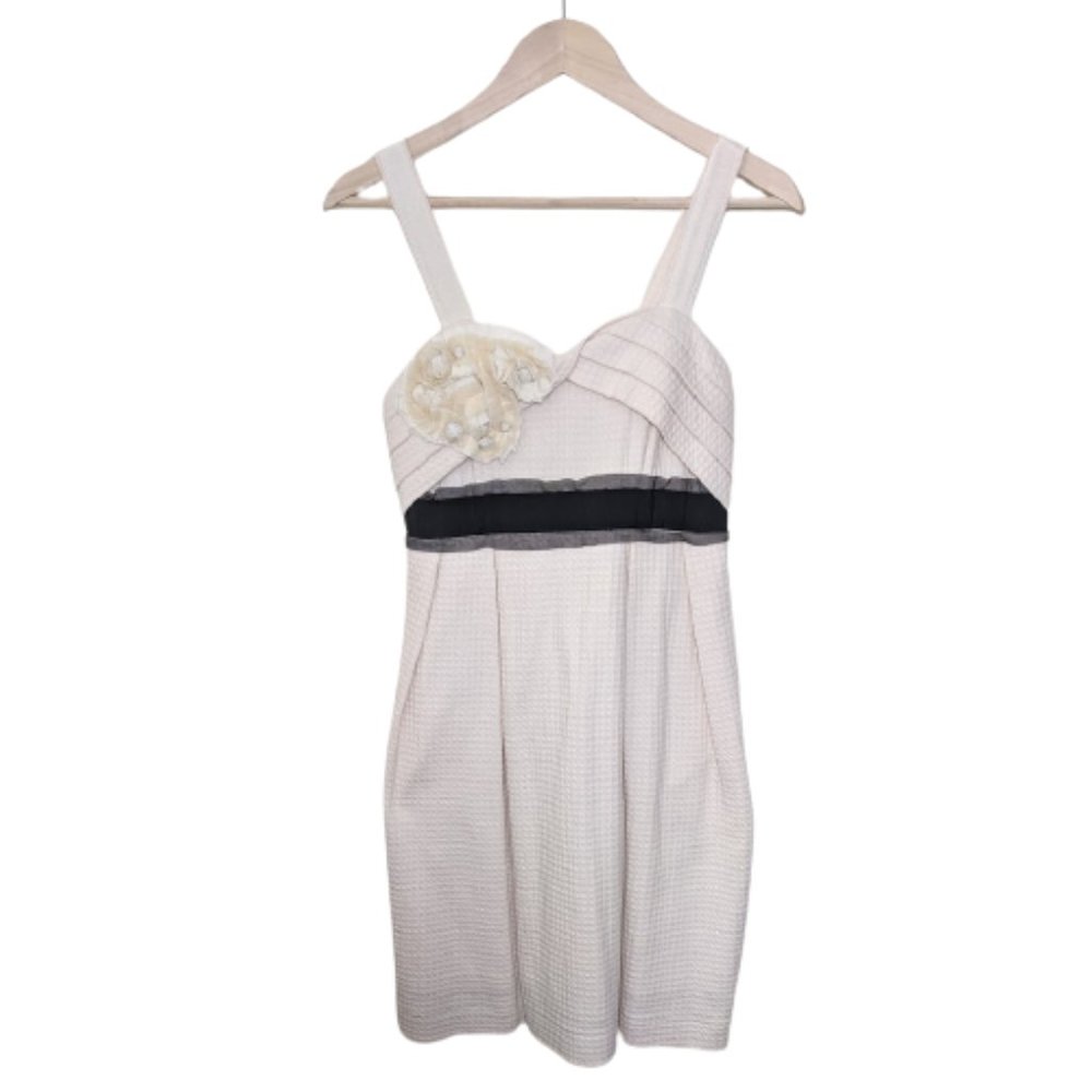 DELETTA/ANTHRO Vanilla/Cream Waffle Knit Sundress